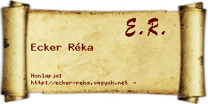 Ecker Réka névjegykártya