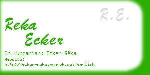 reka ecker business card